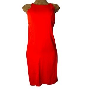 Ann Taylor Bold Red knee length sheath Dress, women’s 8 NWT